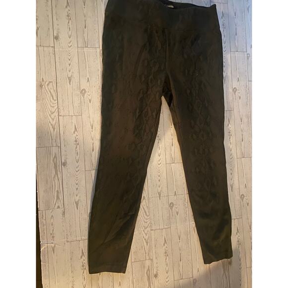 D.jeans Women’s 12 Black Snakeskin Print Stretch Pants Jeggings Pull-On - Picture 1 of 6
